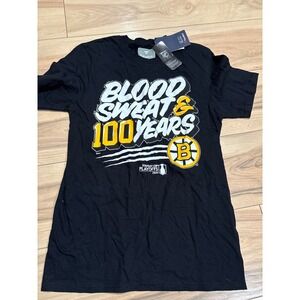 Boston Bruins Blood Sweat 100 Years Stanley Cup Playoffs NHL Fanatics T-Shirt S